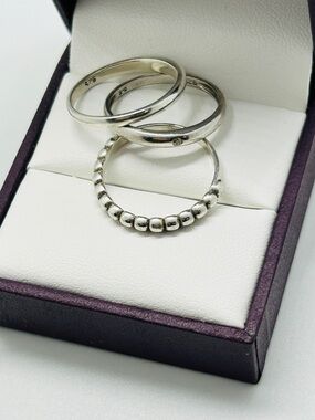Sterling Silver Stacking Rings Set - Size 6